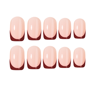 <span class=keywords><strong>Faux</strong></span> ongles complets réutilisables en PMMA, style court carré rouge, nouveau modèle d'hiver, à presser, avec colle et lingettes pré-conçues - Product Image 6
