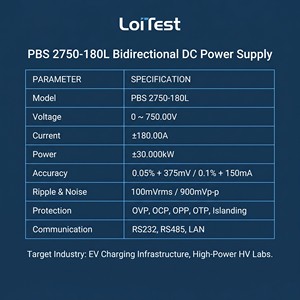Système d'alimentation bidirectionnel ultra-haute densité 30 kW 3U PBS 2750-180L |   Récupération d'énergie à 95 %, ROI, Source de charge programmable - Product Image 5