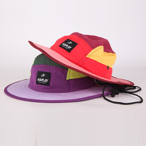 Alta calidad al aire libre senderismo ancho Bim Boonie sombrero de pesca gorra de pescador personalizado todo estampado sombrero de cubo con cuerda - Product Image 2