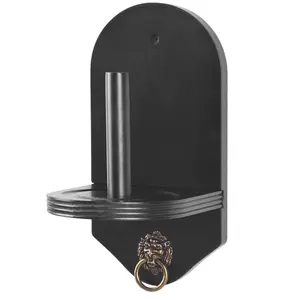 Support en bois fixé au <span class=keywords><strong>mur</strong></span> <span class=keywords><strong>de</strong></span> <span class=keywords><strong>craie</strong></span> <span class=keywords><strong>de</strong></span> cône, bois solide avec la couleur noire, TP-BW1011 - Product Image 1