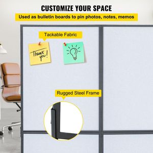 แผ่นกั้นห้องอะคูสติก72 "x 66" แผ่นกั้นสำหรับสำนักงาน3แพ็ค - Product Image 4