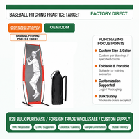 Cible d'entraînement de baseball pliable de haute qualité, directement de l'usine, avec filet de lancer en fer et fibre de polyester, sac de transport noir