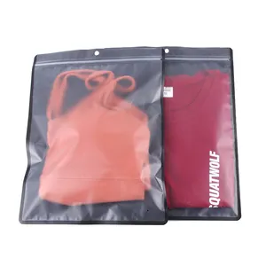 Wholesale High Quality Custom Logo Matte Packaging Clothing Transparent Plastic Resealable Zip Lock Mylar Bags