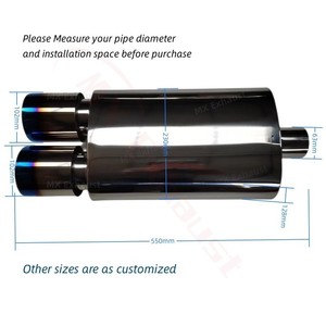 3 "in Dual 4" Out Universal Y Pipe <span class=keywords><strong>Silencieux</strong></span> d'échappement avec embout d'échappement - Product Image 5
