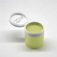 Pot en plastique PP vide de 200 ml (6,76 oz) pour tampons de coton et disques exfoliants, avec couvercle à charnière et pince, vente en gros d'usine CHA202C1