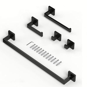 Nouvel ensemble de rangement pour salle de bain 2024 : porte-serviettes noir, étagère pour salon de beauté et station de serviettes - Product Image 5