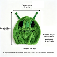 Housse de casque de moto en peluche amusante en forme d'alien vert, taille universelle pour casques intégraux