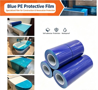 Film de protection souple bleu PE - Anti-poussière et anti-rayures pour fenêtres de cuisine du sol au plafond en aluminium/acier inoxydable