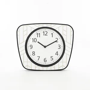 Reloj de pared de cuarzo de plástico cuadrado y rectangular moderno, nuevo diseño para decoración de sala de estar, cocina o dormitorio con exhibición de agujas