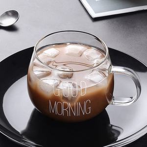 Taza de vidrio transparente personalizada de fábrica Taza de vidrio de café de jugo de leche de desayuno de alto borosilicato de gran capacidad - Product Image 2