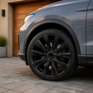 Jantes de voiture personnalisées forgées en noir satiné à rayons multiples, bord usiné, 6061-T6, 15-24 pouces - Product Image 1