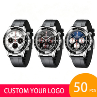 En stock 1 pièce, logo personnalisé, 50 pièces, montres-bracelets à quartz de luxe pour hommes Pagani Design 1687, fabricant OEM ODM, cadran de luxe, Reloj