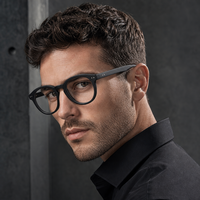 Lunettes de vue rondes en acétate noir, best-seller des designers italiens, avec charnières à rivets, fabriquées en Chine