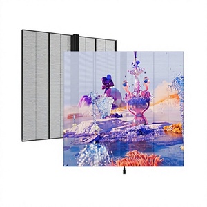 Transparent LED <b>Display</b> <b>Cabinet</b> for Glass Window Outdoor Use IP65 Waterproof Silver Color <b>Wall</b> <b>Mount</b> 7000 cd Brightness - Product Image 3