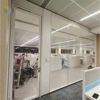 Usine directe 12mm verre clair bureau cloison modulaire salle privée diviseurs verre bureau séparation pleine hauteur systèmes muraux