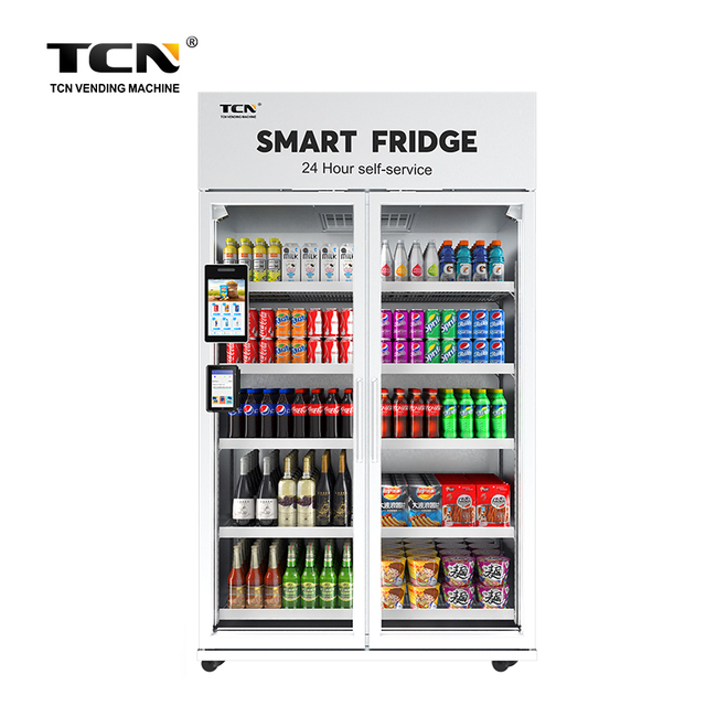 TCN Yogurt Beverage Dispenser Automatic Smart Fridge Cold Healthy Food Vending Machine with Camera Monitoring