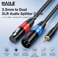 Câble audio 3,5 mm vers double XLR mâle et femelle, cordon répartiteur 1 vers 2 pour PC, microphone, mixeur, haut-parleur, longueur personnalisable