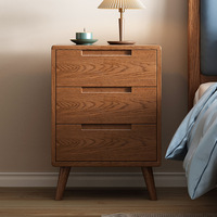 Lampe de chevet en bois pour chambre à coucher, table de chevet longue, armoire de chevet