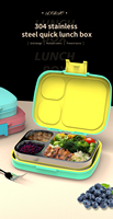 Geïsoleerde, verwarmbare, lekvrije lunchbox met opdrukbaar logo, 800ml, magnetronbestendig, stoombaar, draagbaar, BPA-vrij, van roestvrij staal