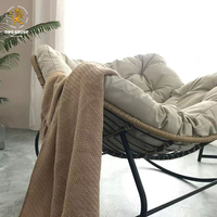 Fauteuil à bascule en rotin pour salon, chaise longue inclinable, canapé confortable, fauteuil paresseux avec coussin amovible