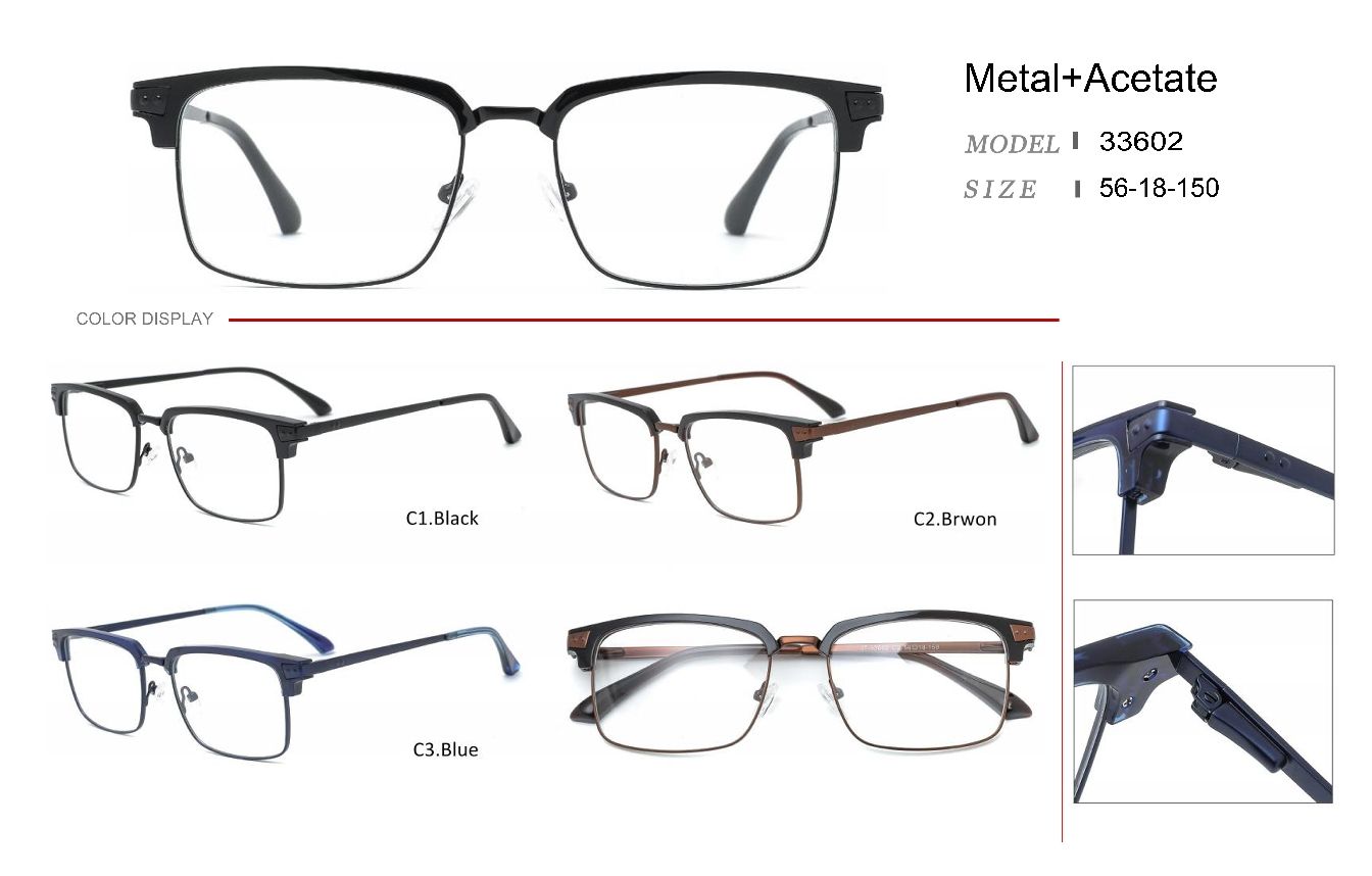 High Quality Men's Business square Optical Glasses Frame Metal+