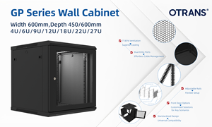 Gabinete de Red para Montaje en Pared, Desmontable sin Herramientas, de 19 Pulgadas y 600 mm, con Puerta y Cerradura, para <span class=keywords><strong>Centro</strong></span> de Datos, de 4U a 27U - Product Image 2