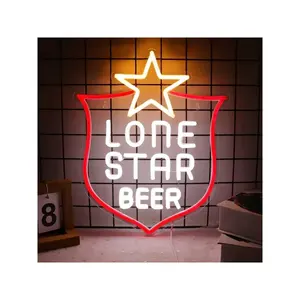 Lone Star Sinais De Neon para Wall Decor Luzes Neon para Quarto Sinais Led Adequado para Homem Caverna Bar Pub Restaurante