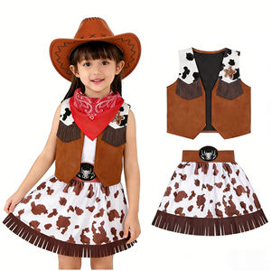 Disfraz de Vaquera <span class=keywords><strong>del</strong></span> <span class=keywords><strong>Oeste</strong></span> Rosa en Oferta para Niñas, Disfraz de Halloween para Niños, Ropa de Fiesta con Sombrero y Pañuelo para la Cabeza - Product Image 2