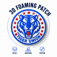 Patch en mousse PU 3D HTV personnalisé, thermocollant, adapté aux équipements sportifs d'extérieur et aux badges de sécurité