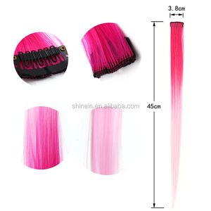Popolare Colorato Etero Parrucchino Evidenziare Clip Sintetica Estensioni Dei Capelli di Colore Puro Clip-In Un Unico Pezzo Strisce per le Ragazze - Product Image 2