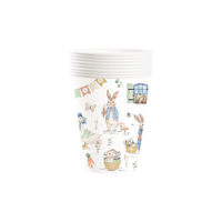 DAMAI Joyeuses Pâques – Sets de vaisselle jetables en papier gaufré 6 couleurs, assiettes, gobelets et serviettes à motifs de dessins animés colorés