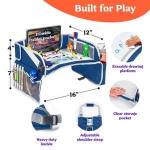 Free sample Hot Sale Factory Waterproof <b>Toddler</b> Car Seat Activity Snack Baby Stroller Tray Airplane Play <b>Table</b> Kids Travel Tray - Product Image 2