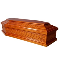 Fábrica de Shandong con 20 Años de Experiencia en Exportación, Ataúd de Estilo Europeo para Uso Funerario, Certificación FSC, Tamaño Personalizado