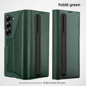เคสหนังใหม่สำหรับ Samsung ZFold ลด 40% เคสโทรศัพท์แบบพับได้พร้อมตัวล็อคแบบ Snap, ช่องใส่ปากกา, ช่องใส่บัตร, เคสหนังสำหรับนักธุรกิจ - Product Image 4