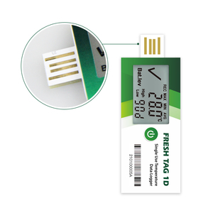 Fresh Tag 1D Registrador de datos de monitoreo de temperatura desechable con comunicación USB y pantalla LCD Soporte personalizado OEM y ODM - Product Image 1