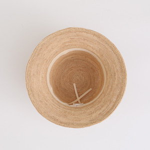 手工编织透气渔夫帽女式大头拉菲草宽檐可折叠夏季沙滩防晒 - Product Image 3