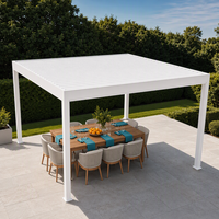 Pergola bioclimatique motorisée, auvent extérieur en aluminium, gazebo à lames orientables rétractables, patio, balcon