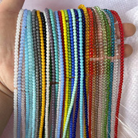 Perles de verre 3 mm, couleur unie, multicolores, perles en vrac pour la fabrication artisanale de bracelets, colliers, fournitures de bijoux vintage