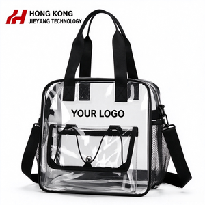 Sac fourre-tout bandoulière personnalisé avec logo, en PVC transparent, étanche, fermeture éclair, pour plage, voyage, fête à la piscine, sangle réglable, unisexe - Product Image 1