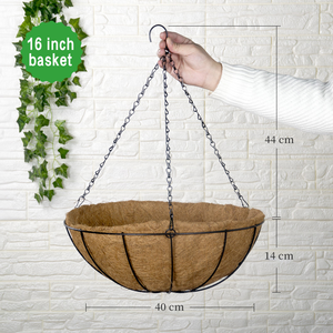 Hot Sale Metal Wire <strong>Baskets</strong> with 8 Inch Coco Liner <strong>Hanging</strong> Pots for Plants <strong>Indoor</strong>, <strong>Hanging</strong> Flower Pots for Railings - Product Image 1