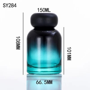 Bouteille diffuseur de parfum en verre <span class=keywords><strong>Maoya</strong></span>, 150 ml, vide, transparente, dégradé vert, avec couvercle en bois, écologique, sans parabène, à prix abordable - Product Image 6