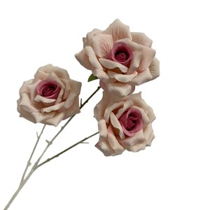Flores Artificiales Qiye, Rosa Mocha de Seda, Decoración de Boda, Estilo Moderno y Romántico - Product Image 1