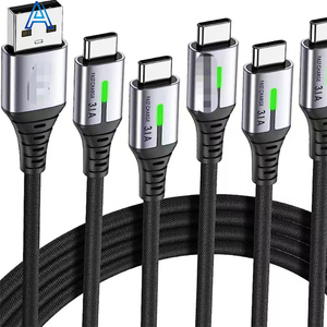 <span class=keywords><strong>1</strong></span> Meter USB-A Loại-C LED ánh sáng điện trở duy nhất màu đen Bện PVC tường USB Bộ sạc sạc cáp dữ liệu Sạc Cáp OEM - Product Image 1