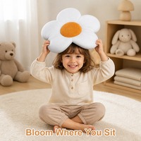 Coussin en peluche doux en forme de fleur avec panneau central rond, disponible en sept couleurs, coussin rembourré pour la décoration de canapé et cadeau pour une ambiance douillette