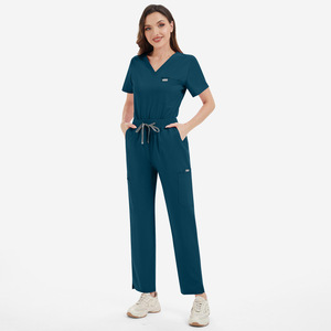 Conception Trs Tissu Hôpital Médecin Pièce De Remorquage Logo Personnalisé Infirmière Gommage <span class=keywords><strong>Clinique</strong></span> Dentaire Femmes Costume Soins Infirmiers Médicaux Uniforme Ensemble - Product Image 5