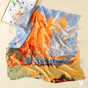 ผ้าพันคอไหมจิงพินขายส่งปี 2023 ขายดีที่สุด ผ้าพันคอไหมซาตินชีฟองแบรนด์หรูหรา - Product Image 2