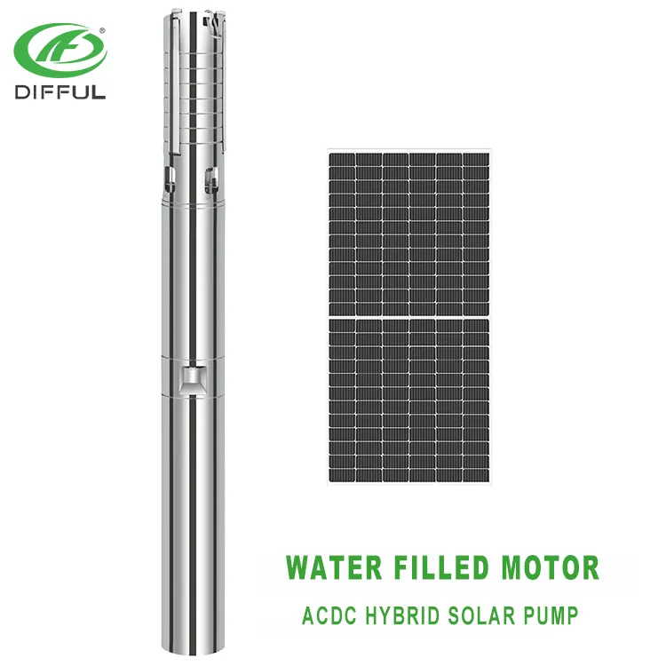 solar powered deep well submersible water pump for irrigation bomba de agua solar para la agricultura