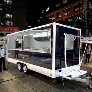 Gerobak Makanan Mobile Anti Karat dari Baja Tahan Karat 4-5.5m yang Dapat Disesuaikan dengan Dapur Lengkap untuk Jajanan, Pizza, Es Krim, BBQ - Product Image 1