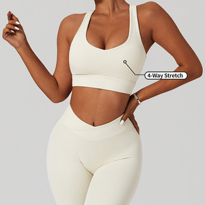 Canottiera estiva da <span class=keywords><strong>donna</strong></span> 1X-6X abbigliamento da allenamento 2 pezzi tuta Fitness abbigliamento da palestra reggiseno sportivo da <span class=keywords><strong>donna</strong></span> Activewear set da Yoga - Product Image 1