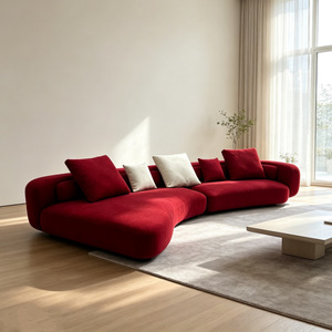 Canapé Courbé en Tissu pour Salon, Appartement, Hall d'<span class=keywords><strong>Hôtel</strong></span>, Salle de Réception, Bureau <span class=keywords><strong>à</strong></span> Domicile, Villa Familiale – Assise Confortable - Product Image 2